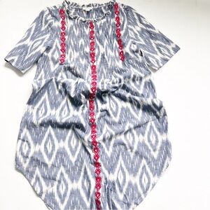 Sundance Isabel Ikat Button Shirt Dress Cotton